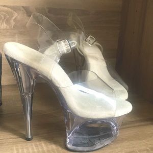 Clear Strap 5-1/2” Pleasers sz. 9